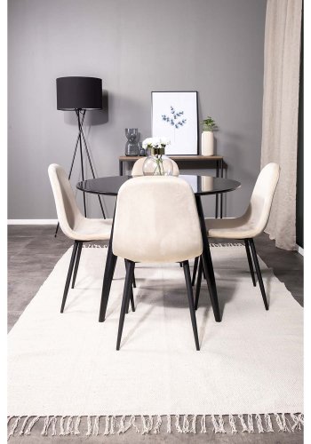 VENTURE DESIGN Devi gulvtppe - slv polyester og bomuld (200x300)