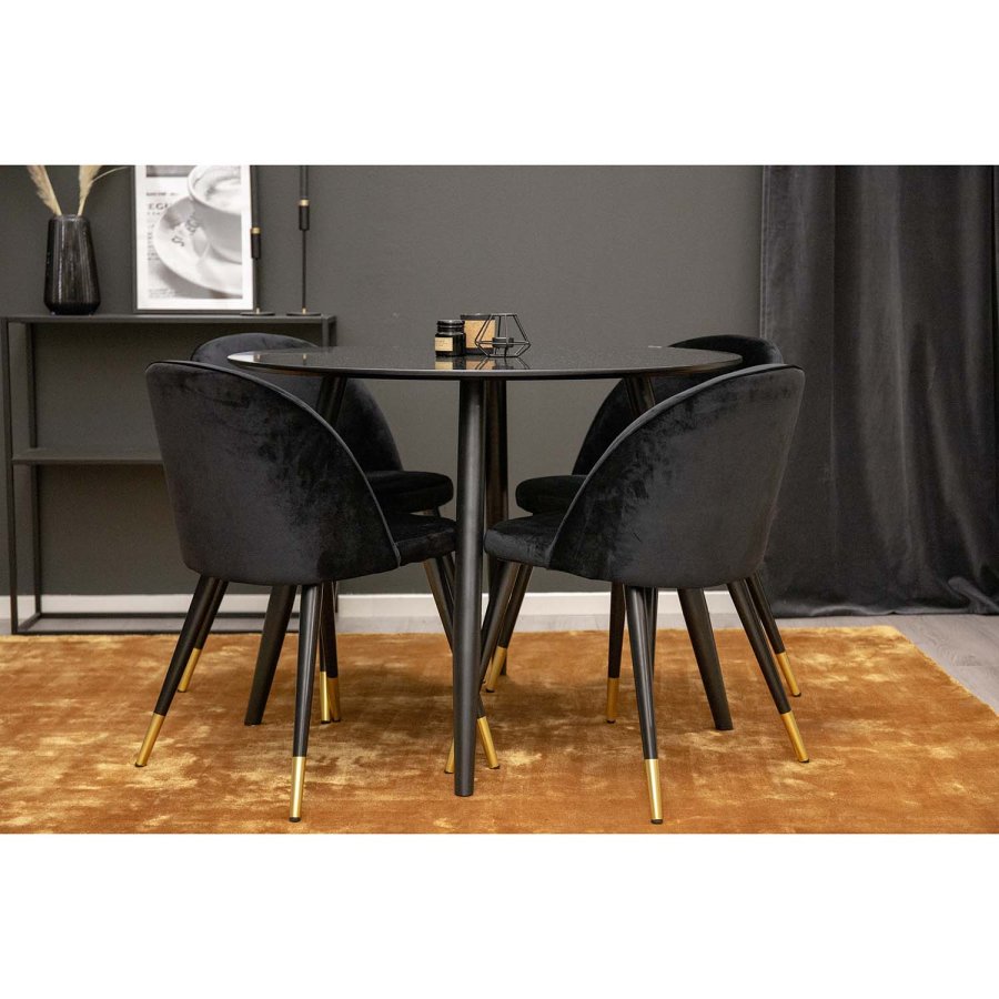 VENTURE DESIGN Indra gulvtppe - sennepsgul viskose og bomuld (170x240)