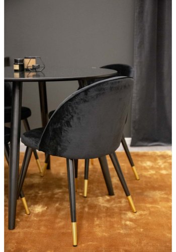 VENTURE DESIGN Indra gulvtppe - sennepsgul viskose og bomuld (170x240)