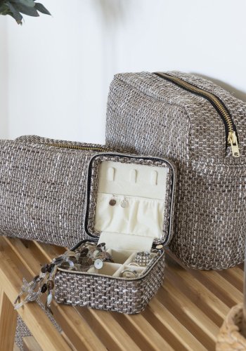 HOUSE NORDIC Marrakech smykkeskrin - brun mix polyester (11x11x6,5)