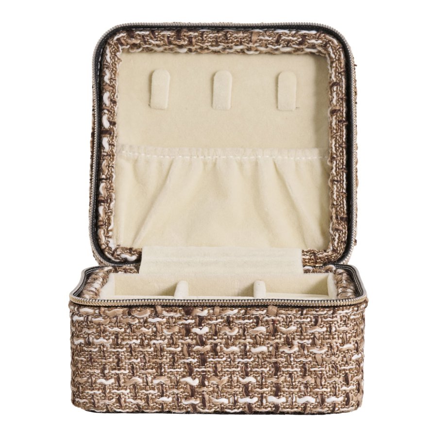 HOUSE NORDIC Marrakech smykkeskrin - brun mix polyester (11x11x6,5)