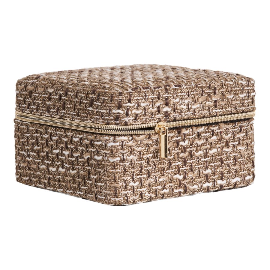 HOUSE NORDIC Marrakech smykkeskrin - brun mix polyester (11x11x6,5)