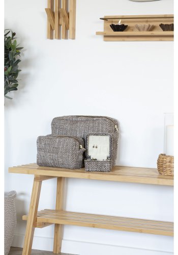 HOUSE NORDIC Safi toilettaske - brun mix polyester (st af 2)