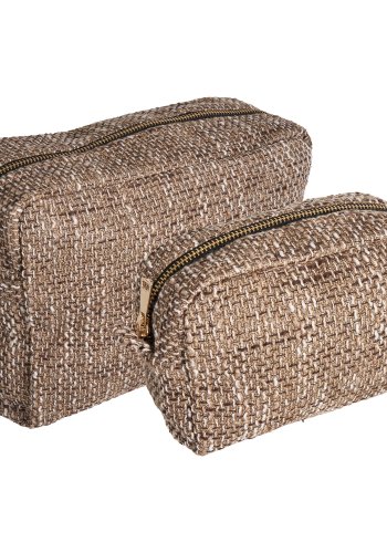 HOUSE NORDIC Safi toilettaske - brun mix polyester (st af 2)