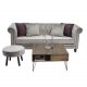 VENTURE DESIGN Velvet 3 pers. sofa - lysegr velour og tr