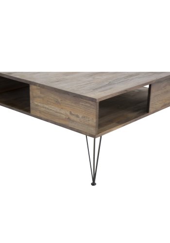 VENTURE DESIGN Bali sofabord, m. 1 rum - natur teaktr og metal (80x80)