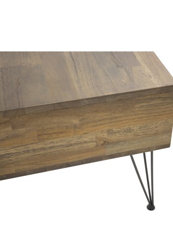 VENTURE DESIGN Bali sofabord, m. 1 rum - natur teaktr og metal (80x80)