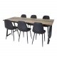 VENTURE DESIGN Jakarta spisebord - brun teaktr og sort metal (200x90)