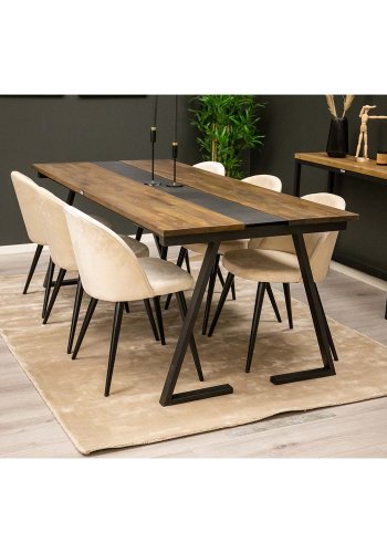 VENTURE DESIGN Indra gulvtppe - beige viskose og bomuld (170x240)