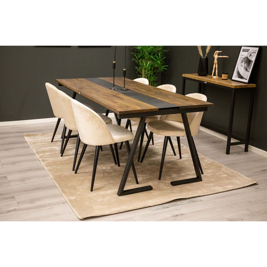 VENTURE DESIGN Indra gulvtppe - beige viskose og bomuld (170x240)