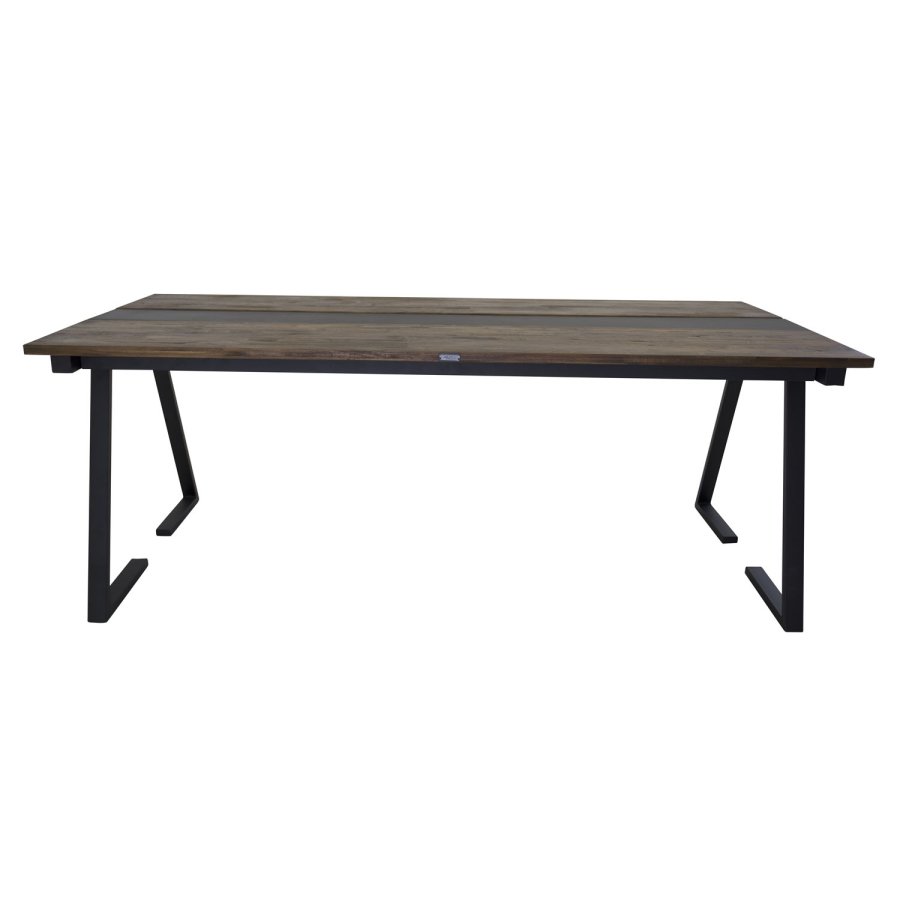 VENTURE DESIGN Jakarta spisebord - brun teaktr og sort metal (200x90)