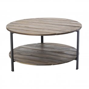 VENTURE DESIGN Jakarta sofabord, m. hylde - brun tr og metal