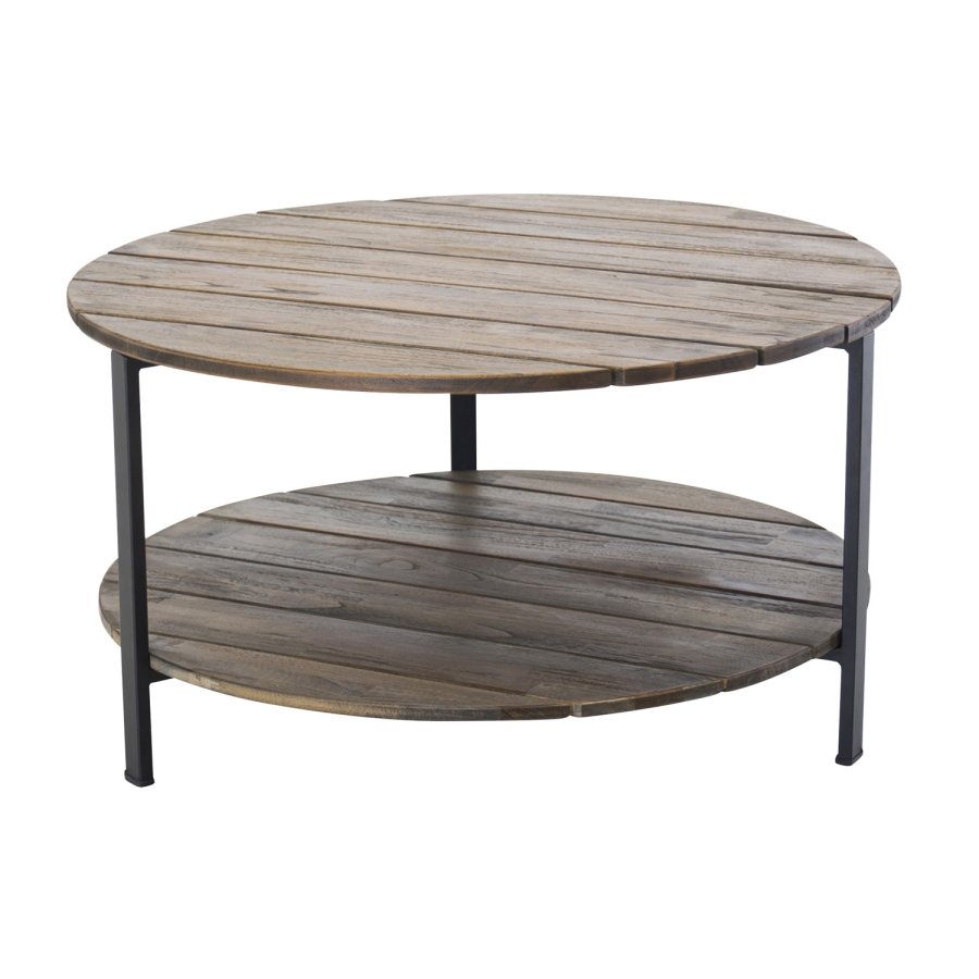 VENTURE DESIGN Jakarta sofabord, m. hylde - brun tr og metal