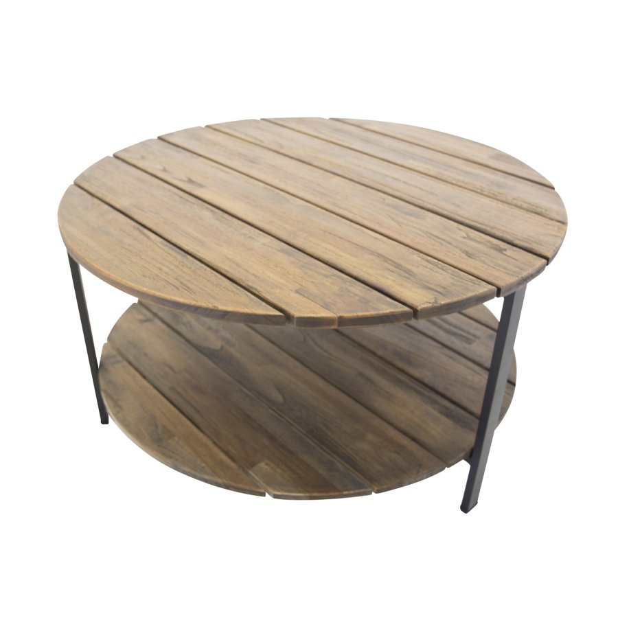 VENTURE DESIGN Jakarta sofabord, m. hylde - brun tr og metal