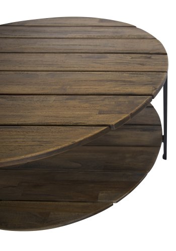 VENTURE DESIGN Jakarta sofabord, m. hylde - brun tr og metal