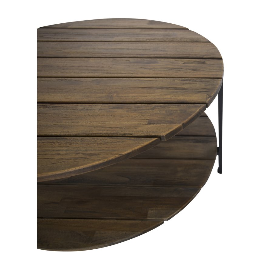 VENTURE DESIGN Jakarta sofabord, m. hylde - brun tr og metal