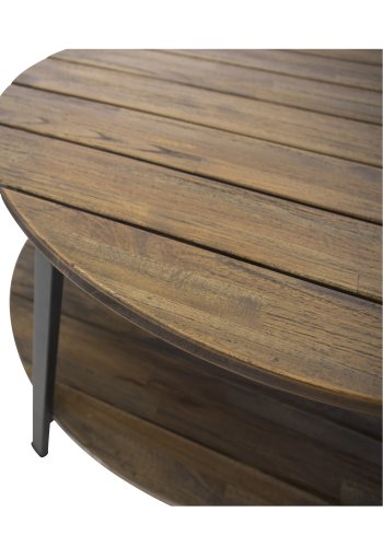 VENTURE DESIGN Jakarta sofabord, m. hylde - brun tr og metal