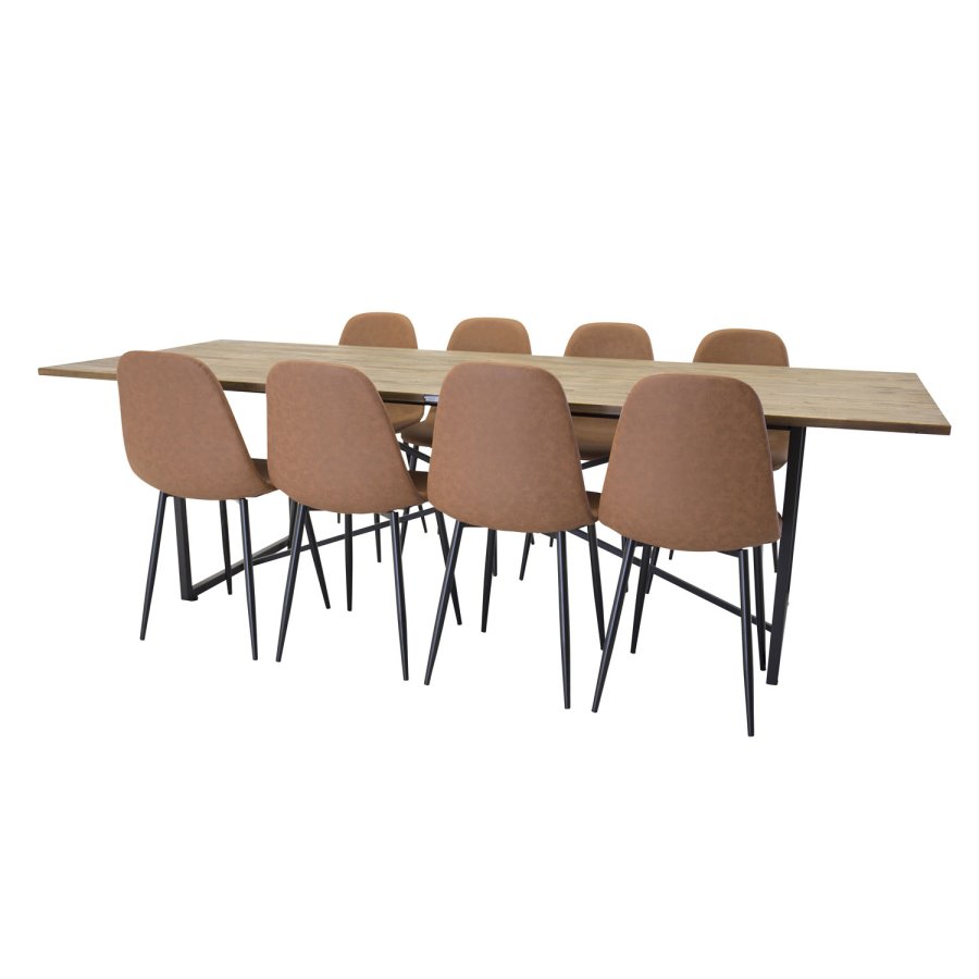 VENTURE DESIGN Padang spisebord - brun teaktr og metal (250x100)