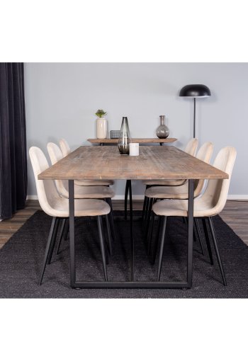 VENTURE DESIGN Padang spisebord - brun teaktr og metal (250x100)