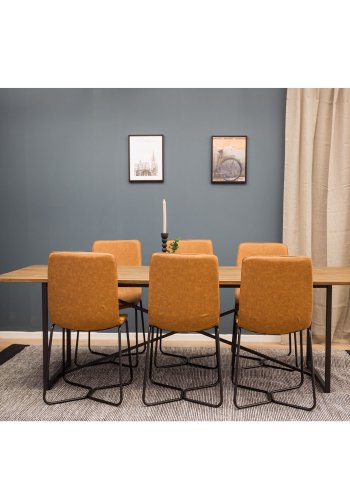 VENTURE DESIGN Padang spisebord - brun teaktr og metal (250x100)