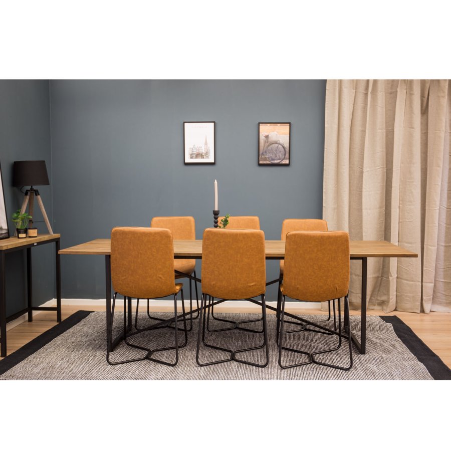 VENTURE DESIGN Padang spisebord - brun teaktr og metal (250x100)