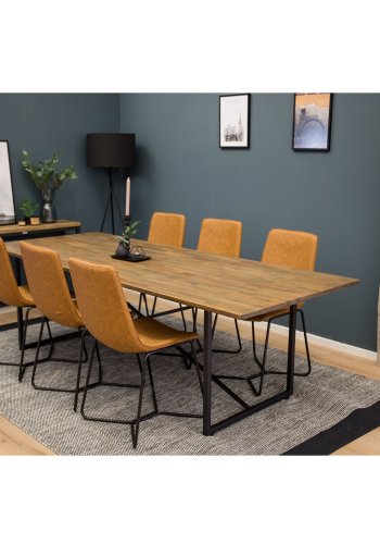 VENTURE DESIGN Padang spisebord - brun teaktr og metal (250x100)