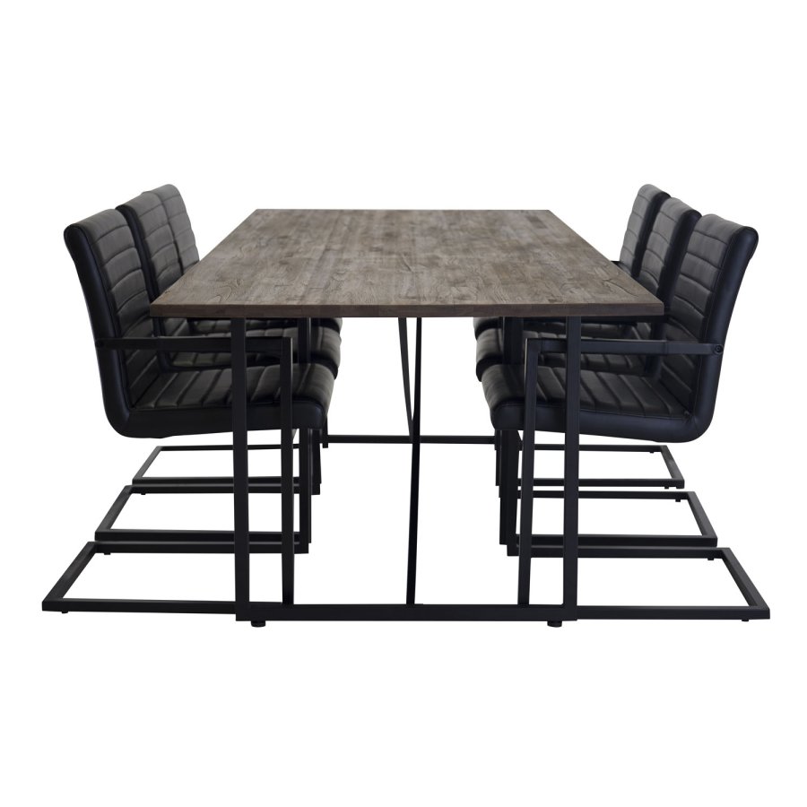 VENTURE DESIGN Padang spisebord - brun teaktr og metal (250x100)