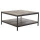 VENTURE DESIGN Padang sofabord, m. 1 hylde - brun tr og metal (80x80)