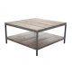 VENTURE DESIGN Padang sofabord, m. 1 hylde - brun tr og metal (80x80)