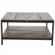 VENTURE DESIGN Padang sofabord, m. 1 hylde - brun tr og metal (80x80)