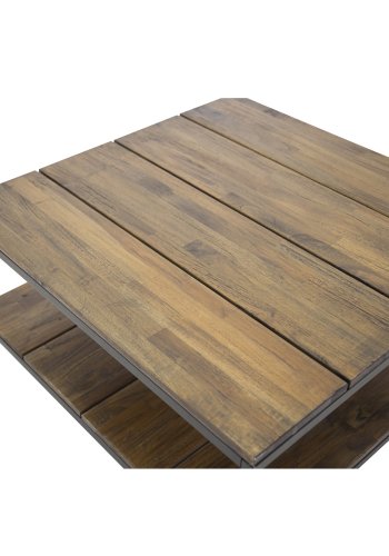 VENTURE DESIGN Padang sofabord, m. 1 hylde - brun tr og metal (80x80)