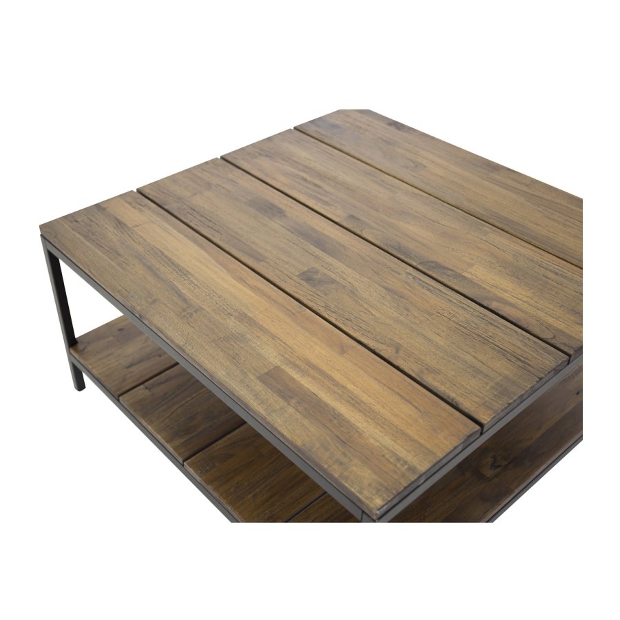 VENTURE DESIGN Padang sofabord, m. 1 hylde - brun tr og metal (80x80)