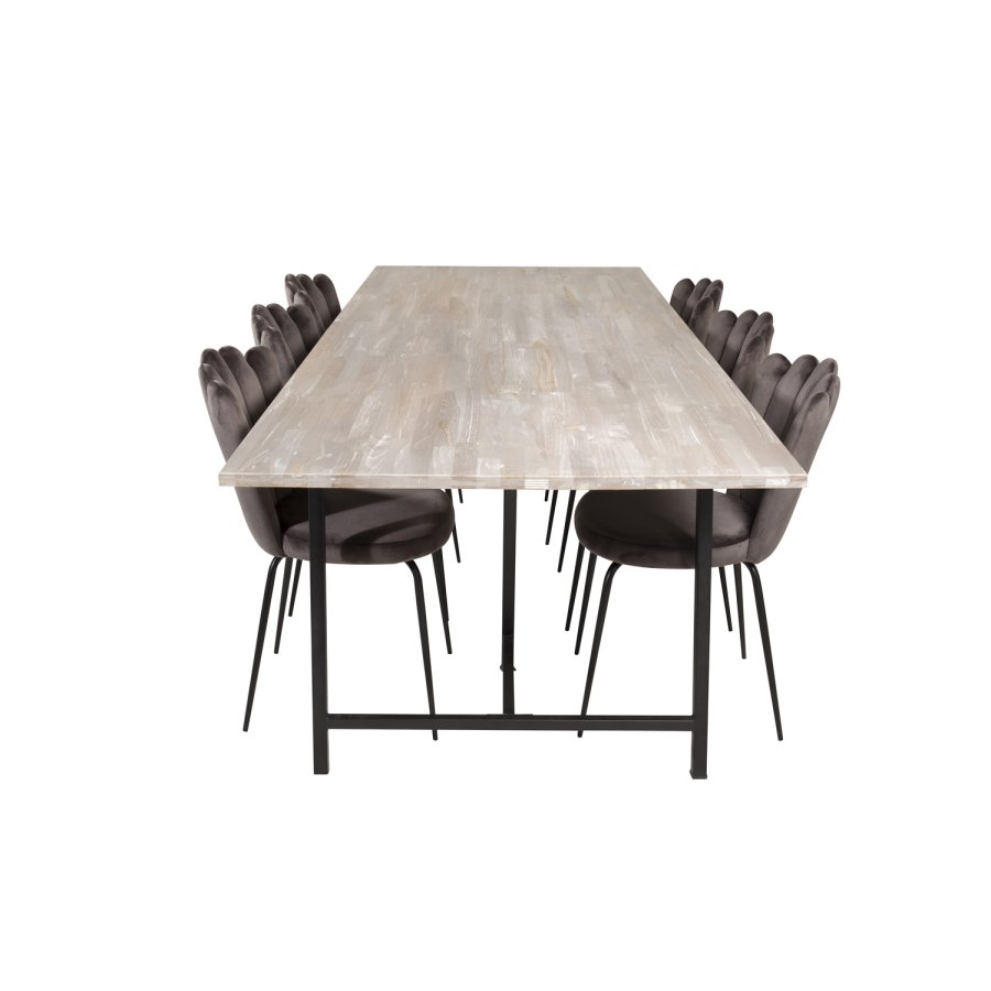 VENTURE DESIGN Jepara spisebord - gr tr og metal (250x100)