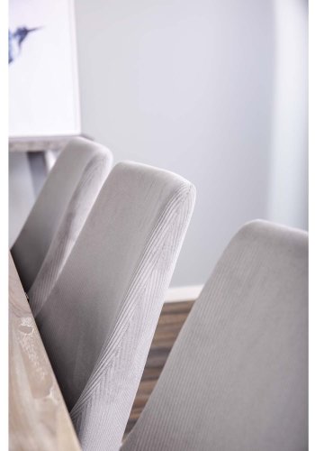 VENTURE DESIGN Leone spisebordsstol, m. armln - lysegr fljl og sort metal