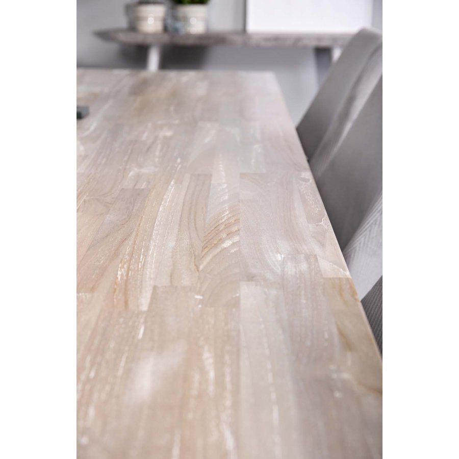 VENTURE DESIGN Leone spisebordsstol, m. armln - lysegr fljl og sort metal