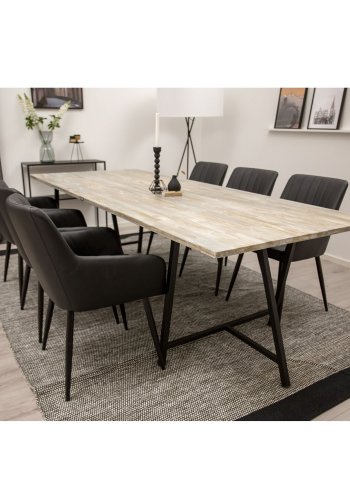 VENTURE DESIGN Jepara spisebord - gr tr og metal (250x100)