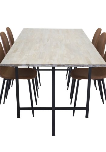 VENTURE DESIGN Jepara spisebord - gr tr og metal (250x100)