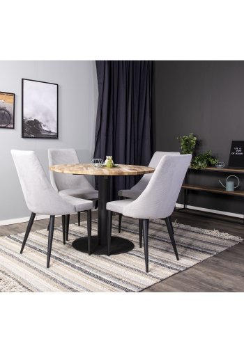 VENTURE DESIGN Cirebon spisebord - natur teaktr og sort metal (100)