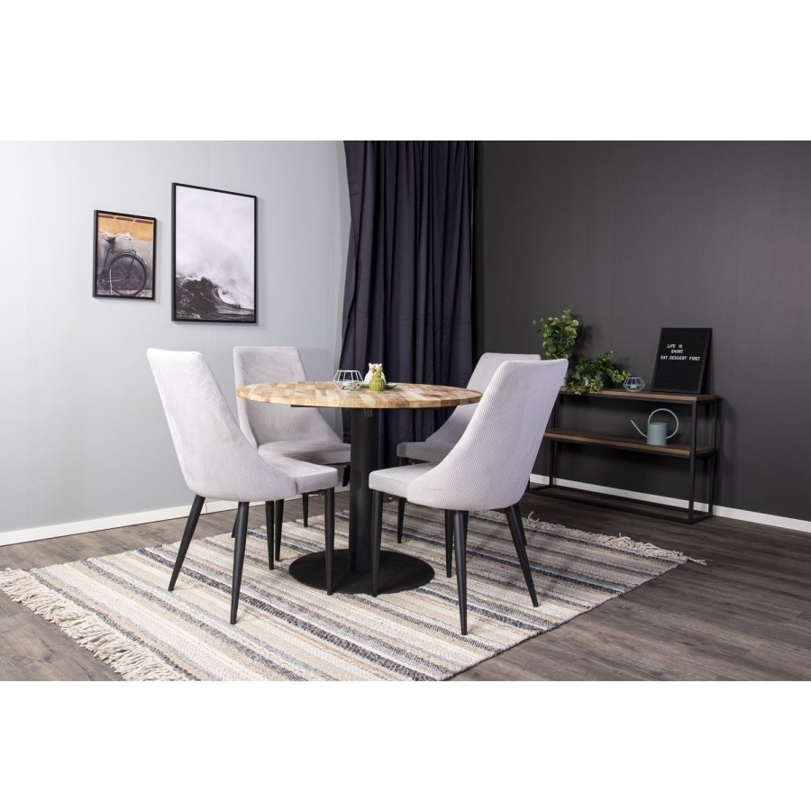 VENTURE DESIGN Cirebon spisebord - natur teaktr og sort metal (100)