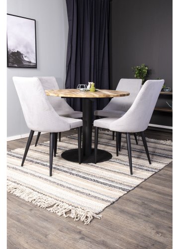 VENTURE DESIGN Cirebon spisebord - natur teaktr og sort metal (100)