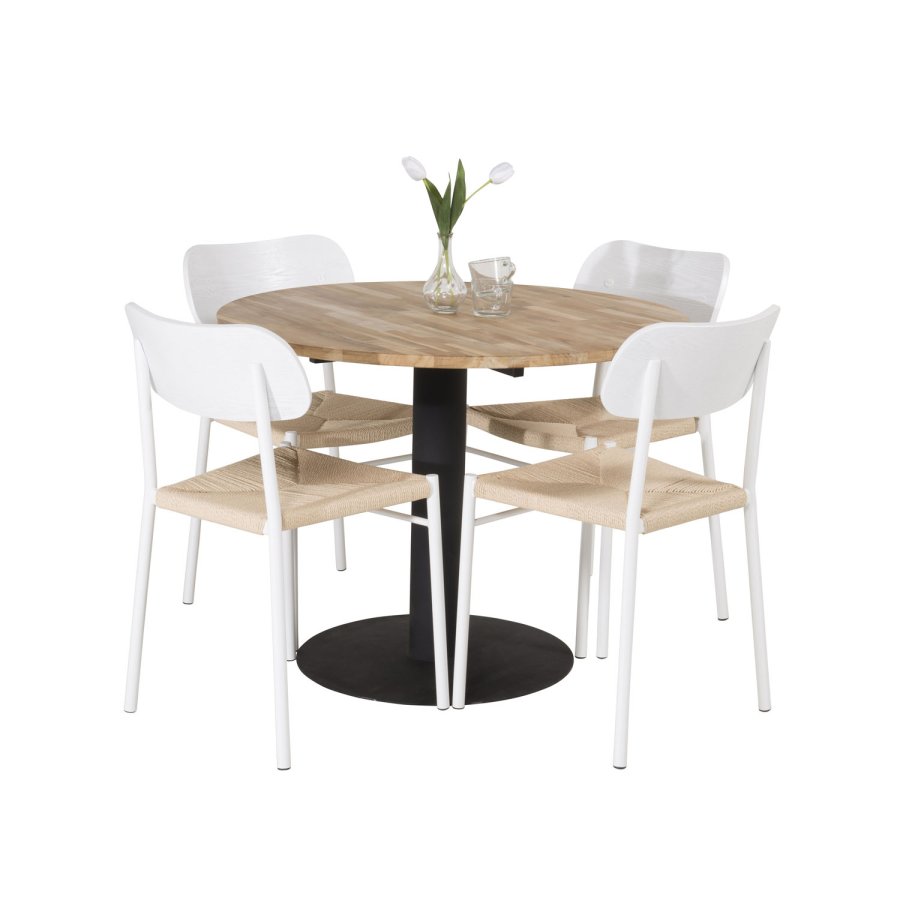 VENTURE DESIGN Cirebon spisebord - natur teaktr og sort metal (100)