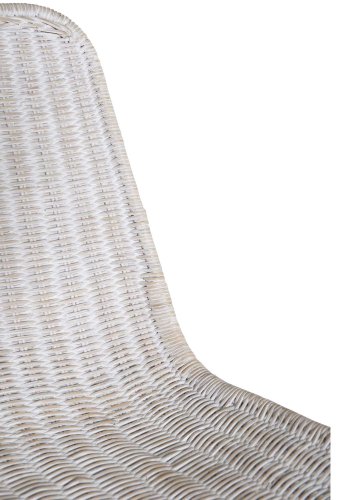 VENTURE DESIGN Cirebon spisebordsstol - hvidvasket natur rattan og hvid metal