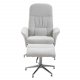 VENTURE DESIGN Rolf recliner lnestol, m. fodskammel - gr polyester og krom metal