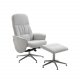 VENTURE DESIGN Rolf recliner lnestol, m. fodskammel - gr polyester og krom metal
