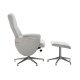 VENTURE DESIGN Rolf recliner lnestol, m. fodskammel - gr polyester og krom metal