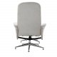 VENTURE DESIGN Rolf recliner lnestol, m. fodskammel - gr polyester og krom metal