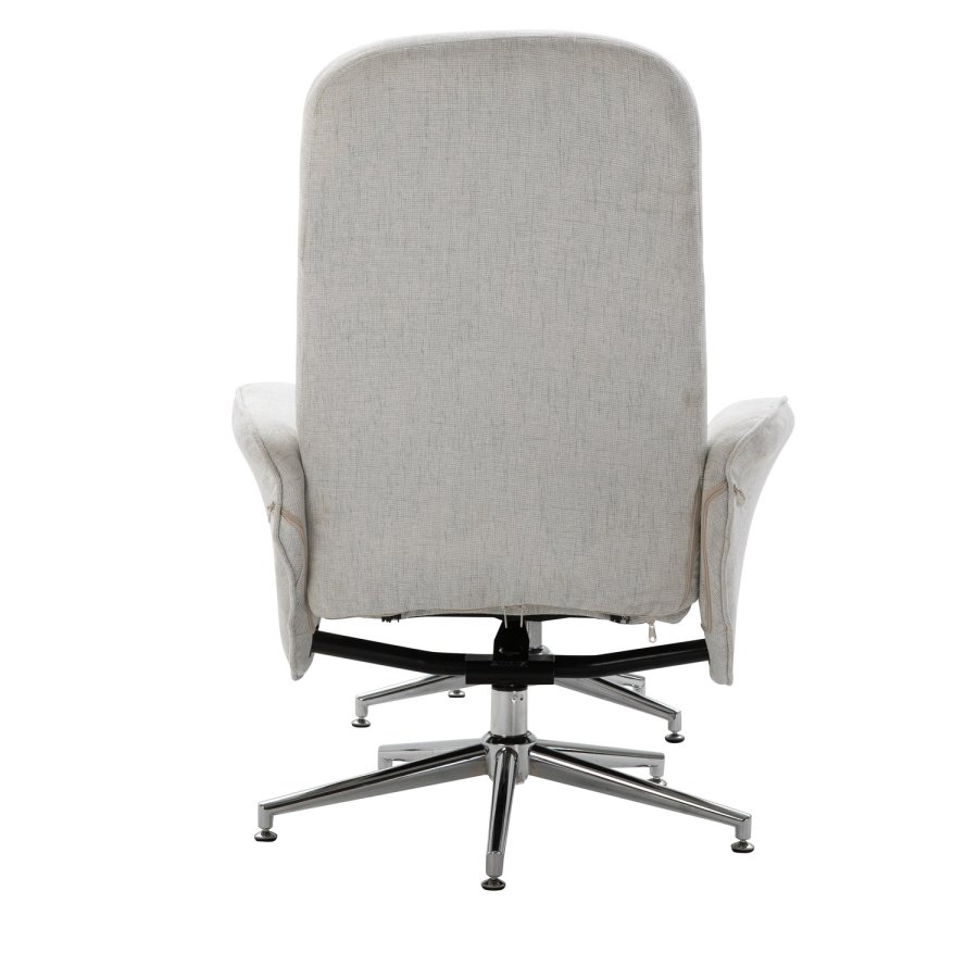 VENTURE DESIGN Rolf recliner lnestol, m. fodskammel - gr polyester og krom metal