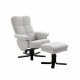VENTURE DESIGN Sven recliner lnestol m. fodskammel - gr stof og sort metal