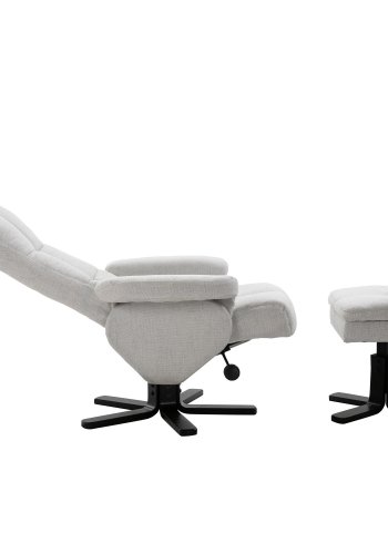 VENTURE DESIGN Sven recliner lnestol m. fodskammel - gr stof og sort metal