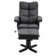 VENTURE DESIGN Sven recliner lnestol m. fodskammel - sort Pu og metal